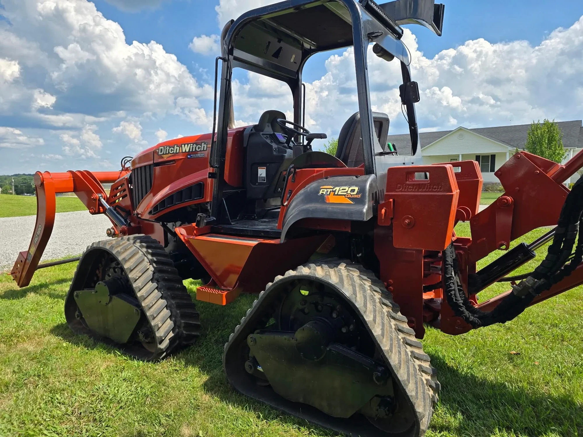 Ditch Witch RT120 Quad rubber-track tractor on the West Coral Communications yard in Kentucky